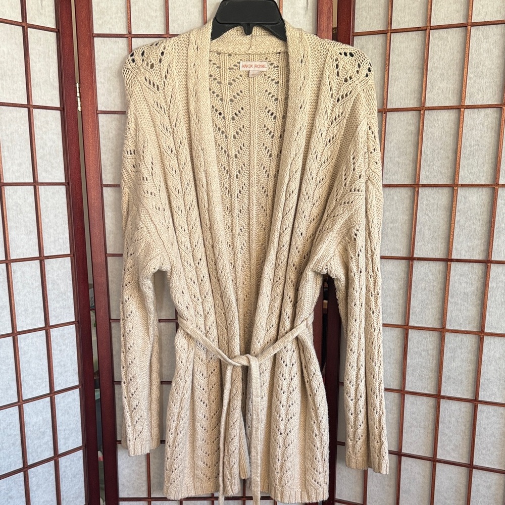 Knox Rose Cream Open-Front Cardigan